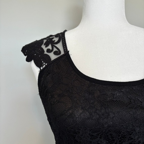 Costa Blanca Size Medium Lace Top Sheer Black Dark Romantic Whimsigoth Feminine - Picture 2 of 10